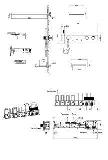 Душевой комплект Boheme Zodiac 133-2-GM с термостатом оружейная сталь